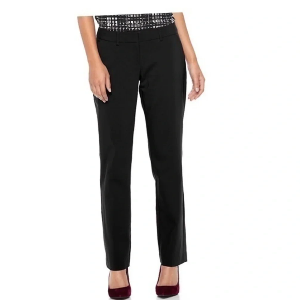 NWT Apt 9 Straight Pants Torie Mid Rise 24 Tall / long inseam 33” waist 47-48.5”
